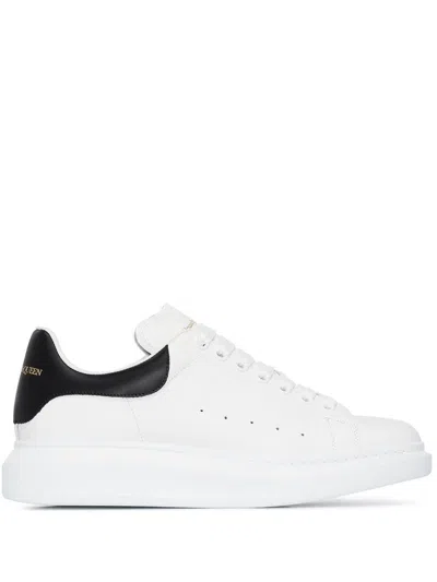 ALEXANDER MCQUEEN 'OVERSIZE' CALFSKIN LEATHER SNEAKERS WITH CONTRAST HEEL