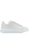 Alexander Mcqueen Chalk Leather Sneakers With Chalk Leather Heel In White