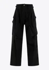 Alexander Mcqueen Oversize Cargo Trousers In Black