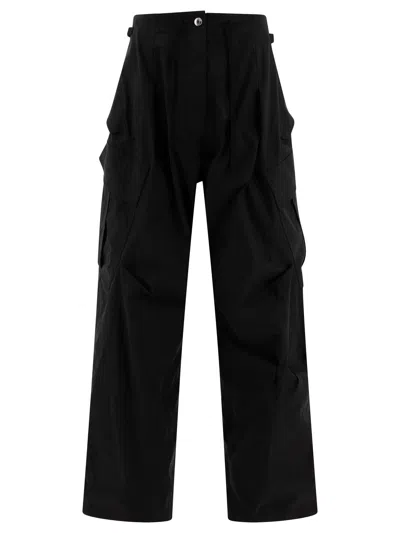 Alexander Mcqueen Women Oversize Cargo Trousers In Black
