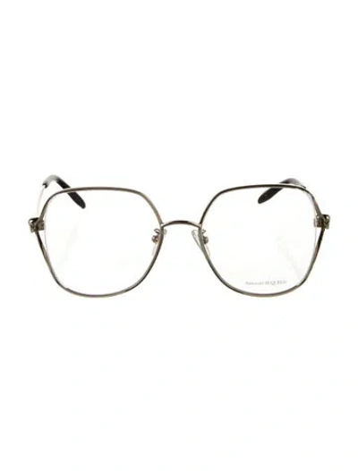Pre-owned Alexander Mcqueen Oversize Eyeglasses In Gold