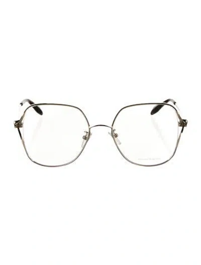 Pre-owned Alexander Mcqueen Oversize Eyeglasses In Gold