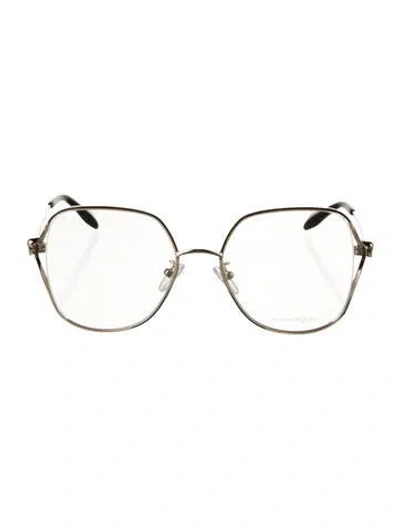 Pre-owned Alexander Mcqueen Oversize Eyeglasses In Gold