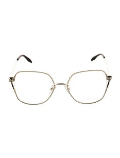 Pre-owned Alexander Mcqueen Oversize Eyeglasses In Gold