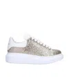 Alexander Mcqueen Oversize Glitter Sneakers In White