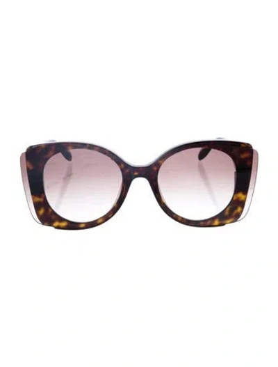 Pre-owned Alexander Mcqueen Oversize Gradient Sunglasses In Brown