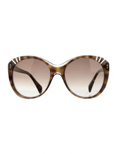 Pre-owned Alexander Mcqueen Oversize Gradient Sunglasses In Brown