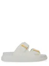 Alexander Mcqueen Hybrid Double-strap Rubber Slides In Beige