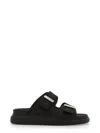 Alexander Mcqueen 50mm Rubber Slide Sandals In Black