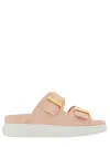 Alexander Mcqueen Double Strap Golden Hardware Sandal In Multi