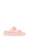 Alexander Mcqueen Buckled Rubber Sandals In Pink