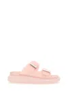 Alexander Mcqueen Buckled Rubber Sandals In Pink