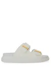 Alexander Mcqueen Hybrid Double-strap Rubber Slides In White