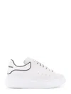 Alexander Mcqueen Chunky Leather Sneakers Featuring Perforated Profiles In White