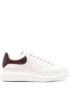 Alexander Mcqueen White Low-top Sneakers With Chunky Sole And Contrasting Heel Tab In Leather Man In Brown