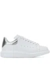 Alexander Mcqueen White Oversize Sneakers With Snake Print On The Heel In Leather Woman