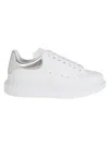 Alexander Mcqueen White Oversize Sneakers With Snake Print On The Heel In Leather Woman