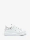 Alexander Mcqueen White Oversize Sneakers With Snake Print On The Heel In Leather Woman