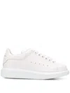 Alexander Mcqueen Oversized Hammered Leather Sneakers In White