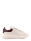 Alexander Mcqueen Oversize Leather Sneakers With Back Contrasting Patch In Pink