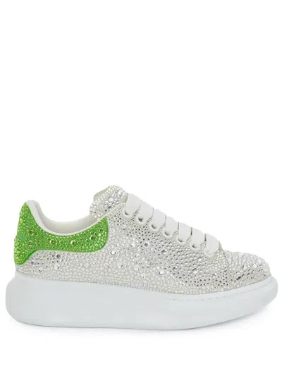 Alexander Mcqueen Oversize Rhinestone-studded Sneakers In White