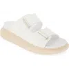 Alexander Mcqueen Oversize Slide Sandal In Ivory/ Oat/ Silver