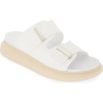 Alexander Mcqueen Oversize Slide Sandal In Ivory/ Oat/ Silver