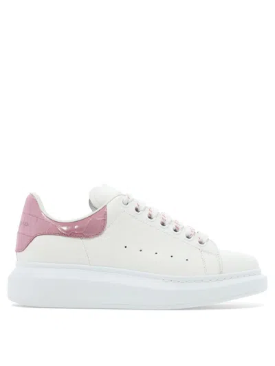 Alexander Mcqueen Contrasting-suede Chunky Sneakers In White