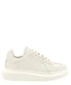 Alexander Mcqueen White Sneakers With Logo Patch On The Tongue And Embossed Logo On The Heel In Leather Woman In Beige