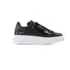 Alexander Mcqueen Oversize Sneakers In Black Leather In Black