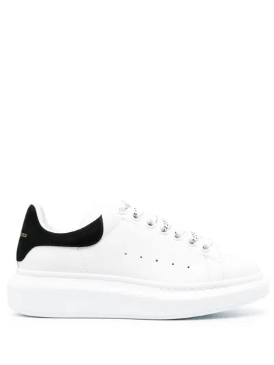 Alexander Mcqueen Oversize Sneakers In White And Beige Calf Leather In Black