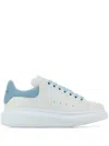 Alexander Mcqueen Oversize Sneakers In White And Light Blue Calf Leather In Multi