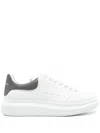 Alexander Mcqueen Men White Oversize Sneakers With Flat Laces And Contrasting Heel With Logo Letteri In Multi