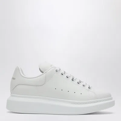 Alexander Mcqueen Oversize Sneakers In White Leather With White Heel