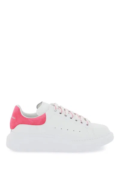 Alexander Mcqueen Oversized Lace-up Leather Sneakers In Fuchsia