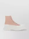 Alexander Mcqueen Oversized Ankle Boots In Beige