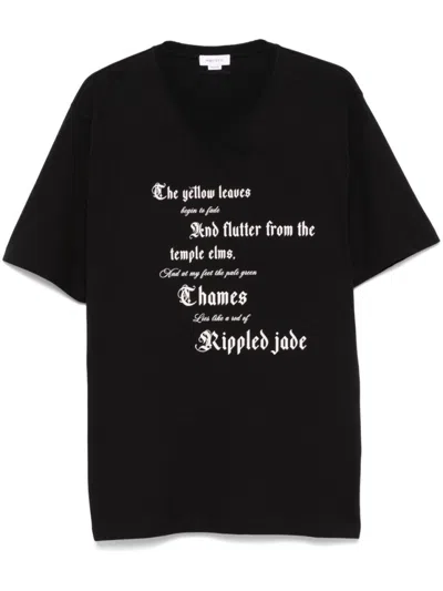 Alexander Mcqueen Oversized Black Cotton T-shirt With Contrasting Print