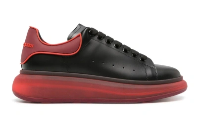 Pre-owned Alexander Mcqueen Oversized Black Red Translucent Sole In Black/red