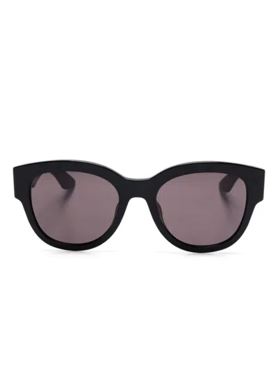 Alexander Mcqueen Oversized Black Sunglasses With Angular Design