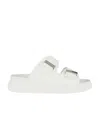 Alexander Mcqueen Oversized Buckled Slides In White