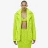 Alexander Mcqueen Oversized Cable Knit Cardigan In Acid Yellow