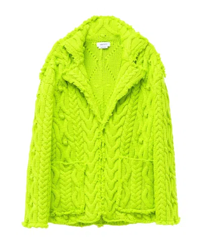 Alexander Mcqueen Oversized Cable-knit Cardigan In Green