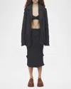 Alexander Mcqueen Oversized Cable Knit Cardigan In Grey Multi