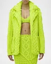 Alexander Mcqueen Oversized Cable Knit Cardigan In Med Yellow