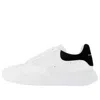 Alexander Mcqueen Leopard Sole Suede Heel Tab Leather Sneakers In White