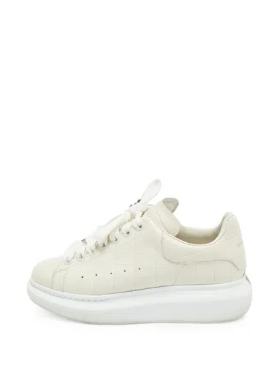 Pre-owned Alexander Mcqueen Oversized Croc-embossed Sneakers In Neutral