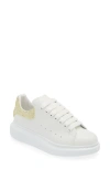 Alexander Mcqueen Oversized Crystal Embellished Sneaker In White/ Primrose
