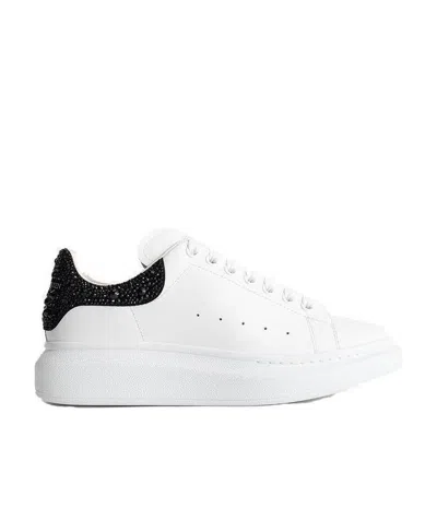 Alexander Mcqueen Oversized Crystal-embellished Sneakers In White