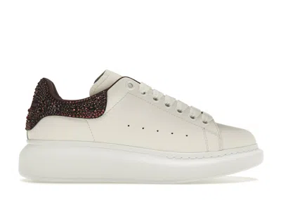 Pre-owned Alexander Mcqueen Oversized Crystal (women's) Sneakers In White/dark Burgundy