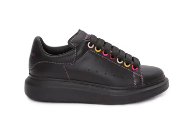 Pre-owned Alexander Mcqueen Oversized Eyelets (women's) Sneakers In Black/rainbow In Multi